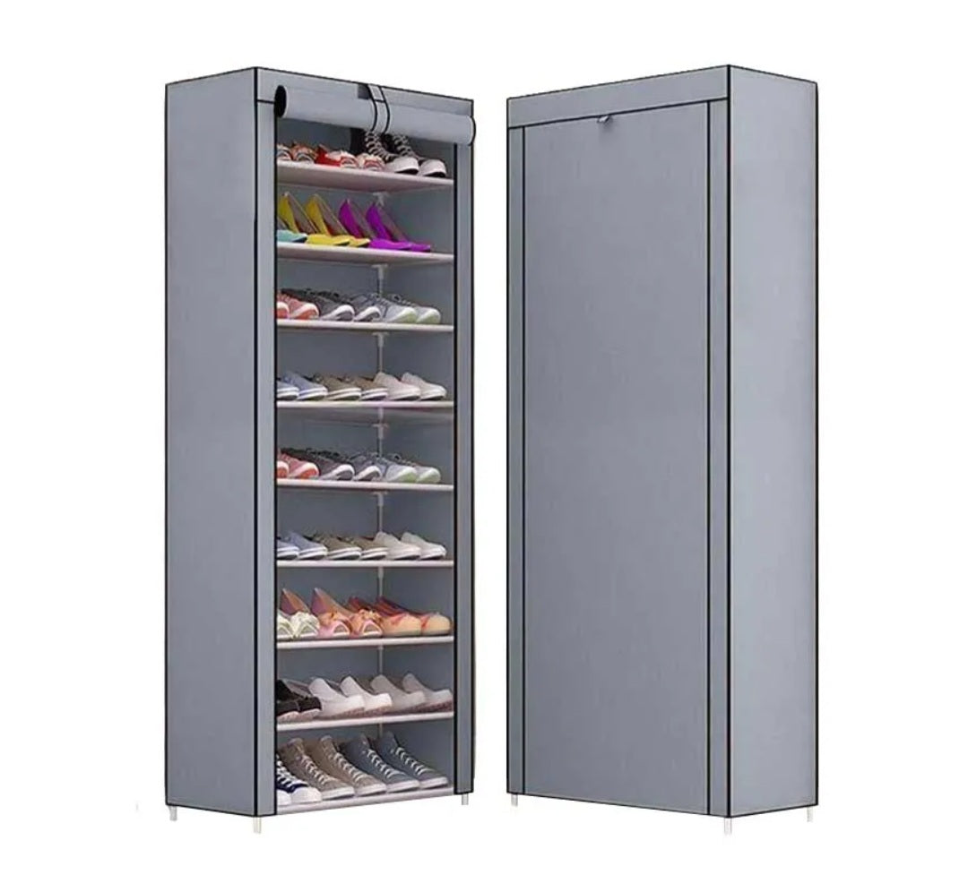 SCARPIERA 10 RIPIANI | con copertura con zip fino a 30 paia di scarpe