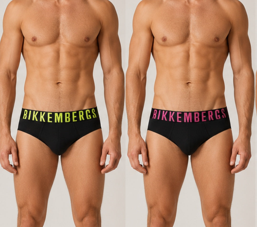 2 SLIP UOMO BIKKEMBERGS|con elastico "FLUO"