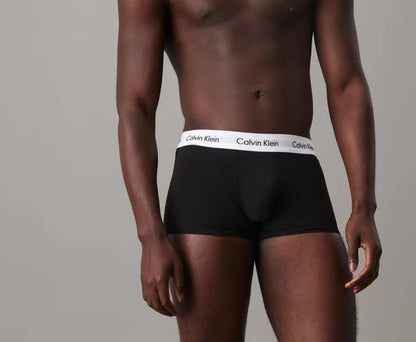 3 BOXER UOMO CALVIN KLEIN|total black con elastico bianco