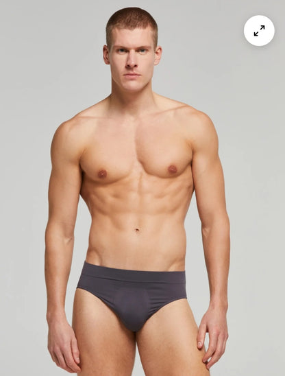 3 SLIP UOMO POMPEA|Seamless in confezione colorata in nero,blu e  grigio